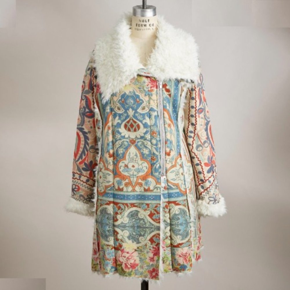Johnny Was Biya Shearling and Suede Jacket